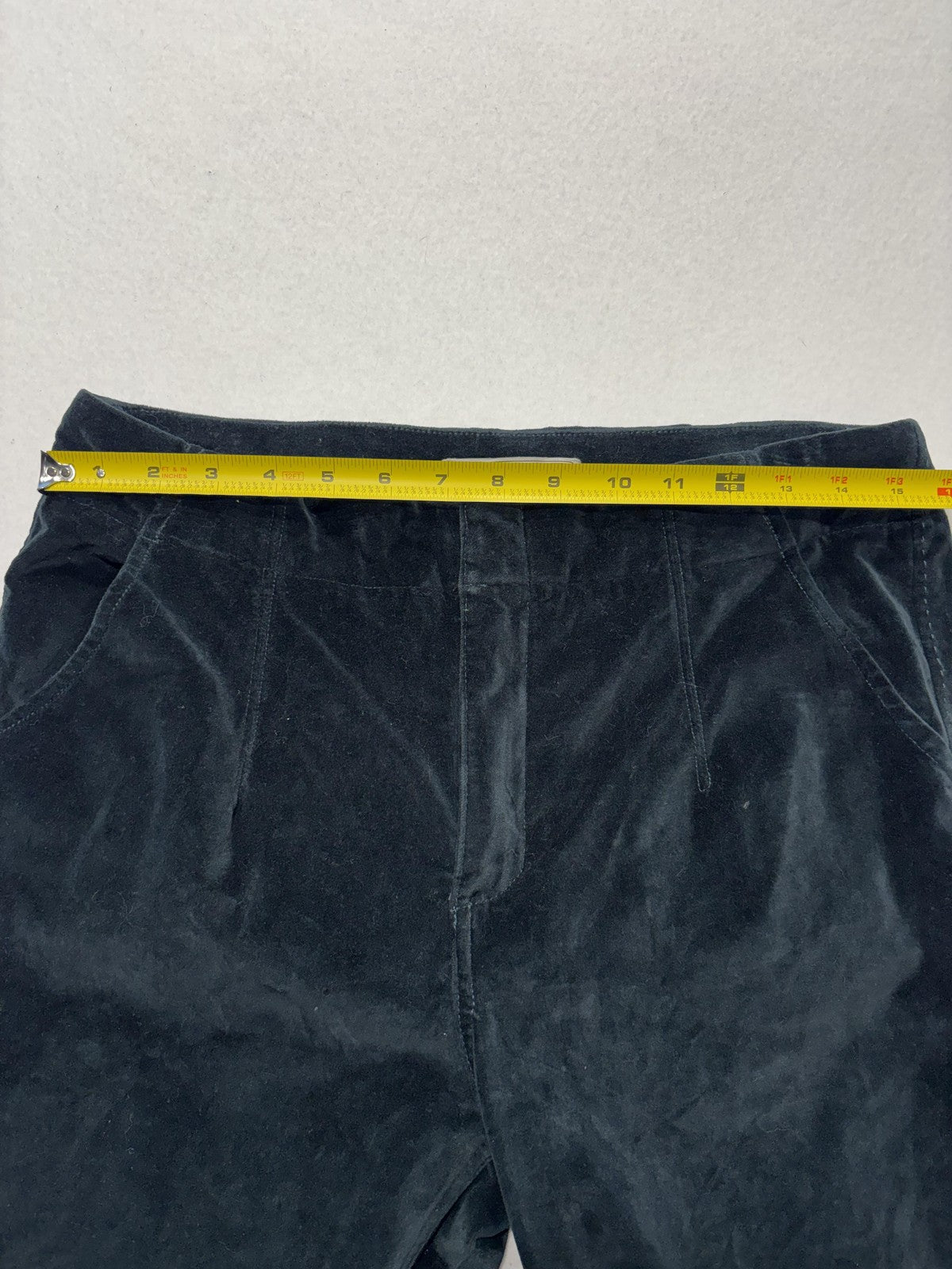 Free People Dress Pants Womens 30 Blue Velvet Flare Leg Zip Pockets Party