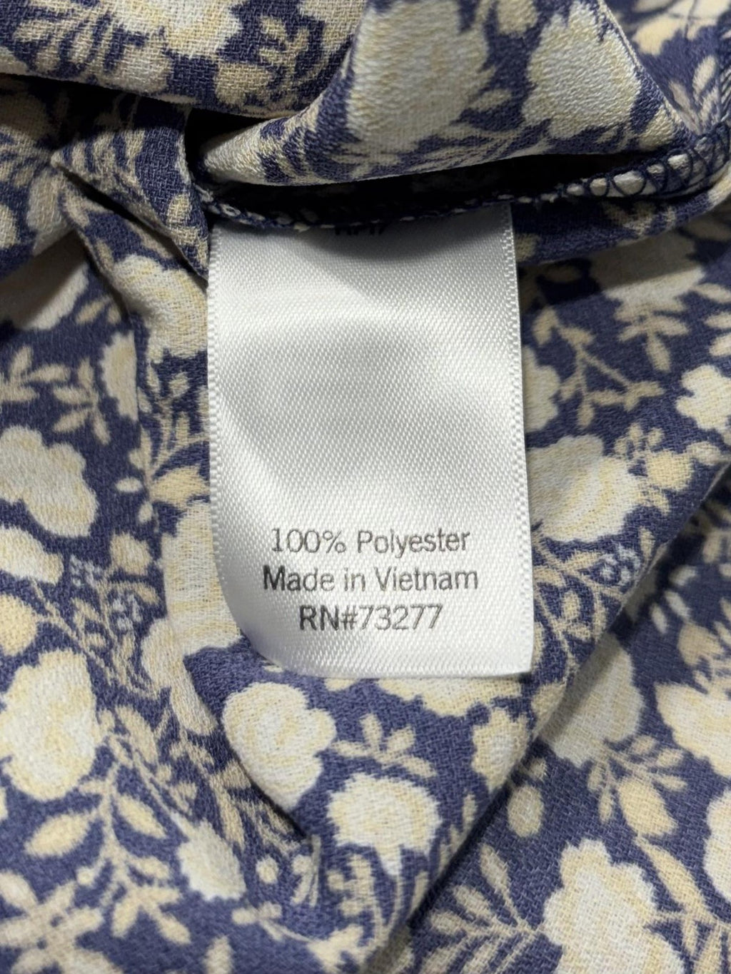 LC Lauren Conrad Blouse Womens Small Blue Floral Flutter Sleeve Bow Keyhole Top