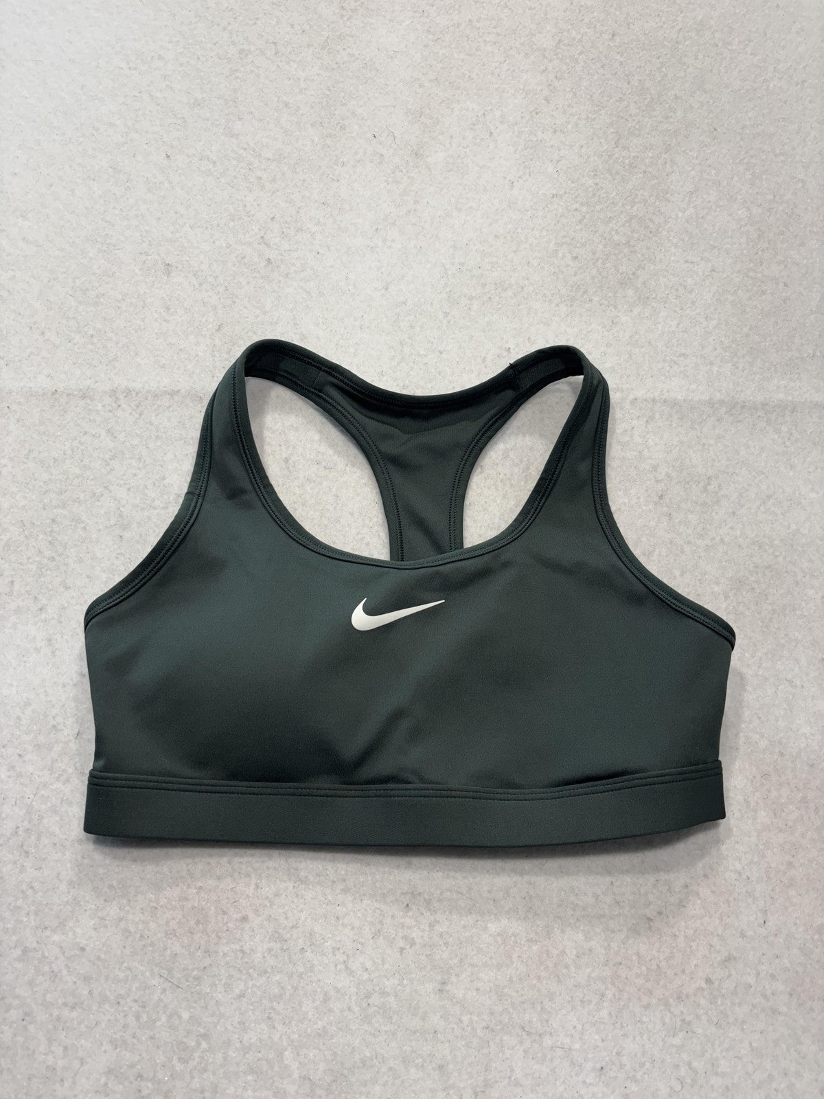 Nike Sports Bra Womens Small Green Racerback Medium Support Padded Logo Athletic