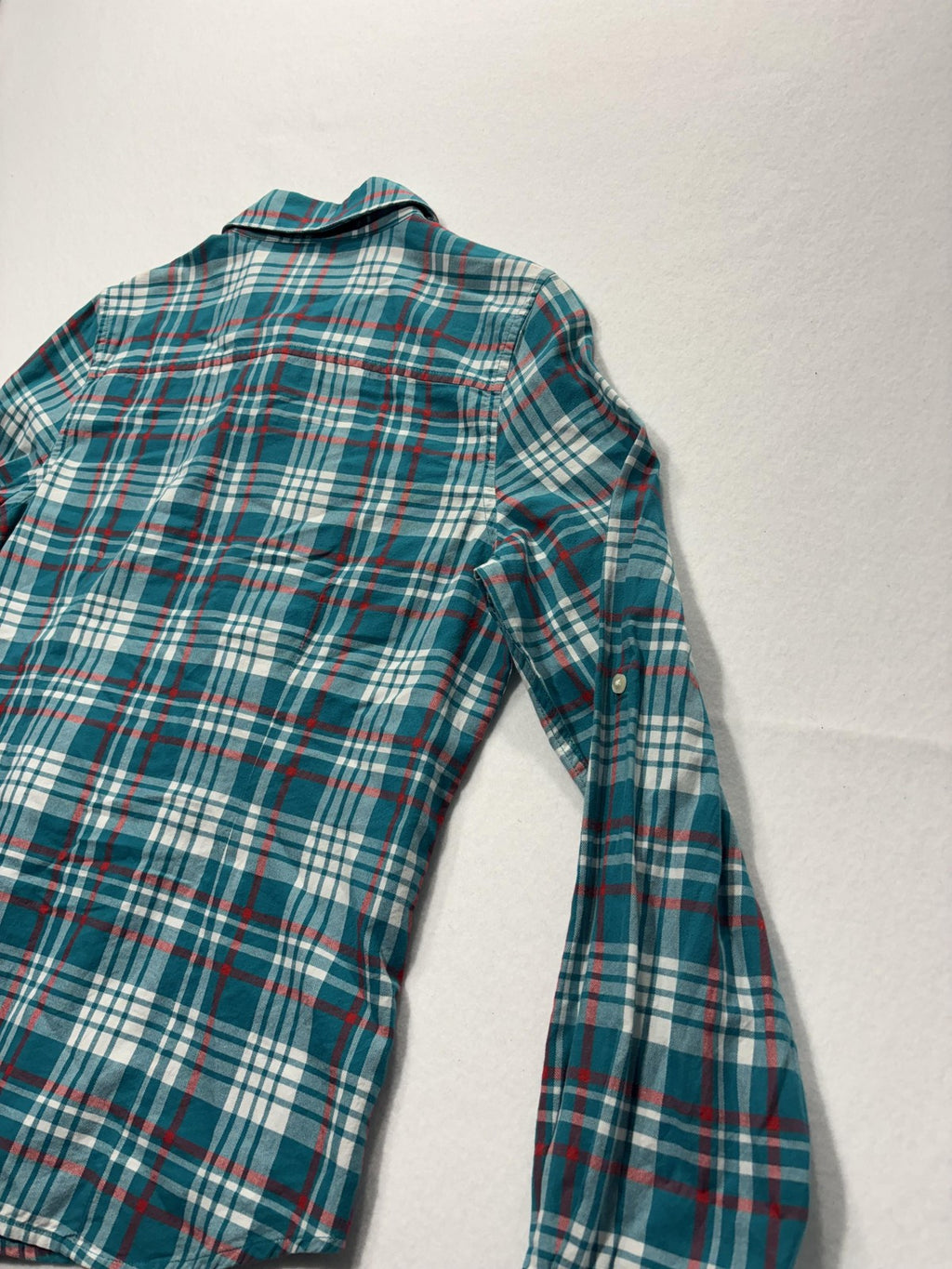 The North Face Shirt Mens Medium Green Plaid Long Sleeve Button Up Cotton Casual