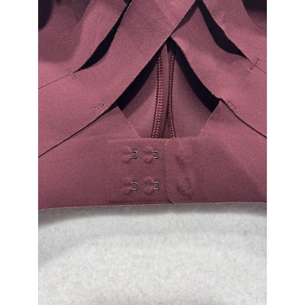 Lululemon Enlite Sports Bra Womens 34D Red High Support Crossback Zip Running