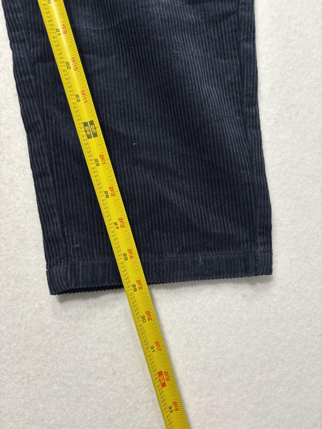 Frank And Oak Corduroy Pants Mens 32x26 Blue Pleated Relaxed Cropped Tapered