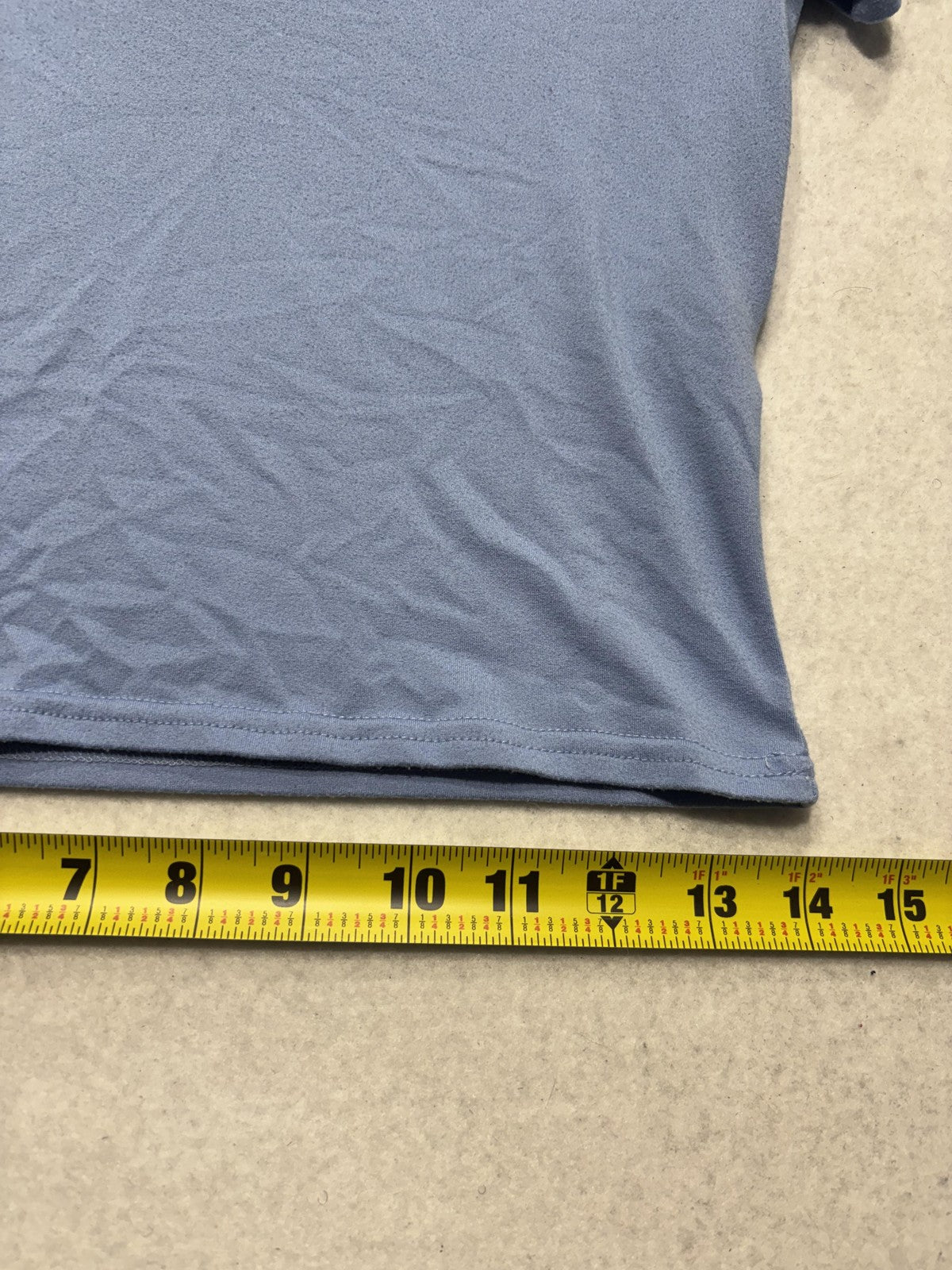 Blue V Neck Short Sleeve Cropped Stretch Tee Shirt Womens Medium C187V0V657