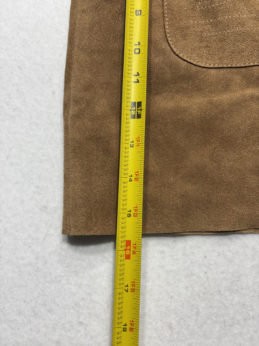 Free People Skirt Womens 10 Brown Suede Patch Pocket Mini Zip Back Fall Casual