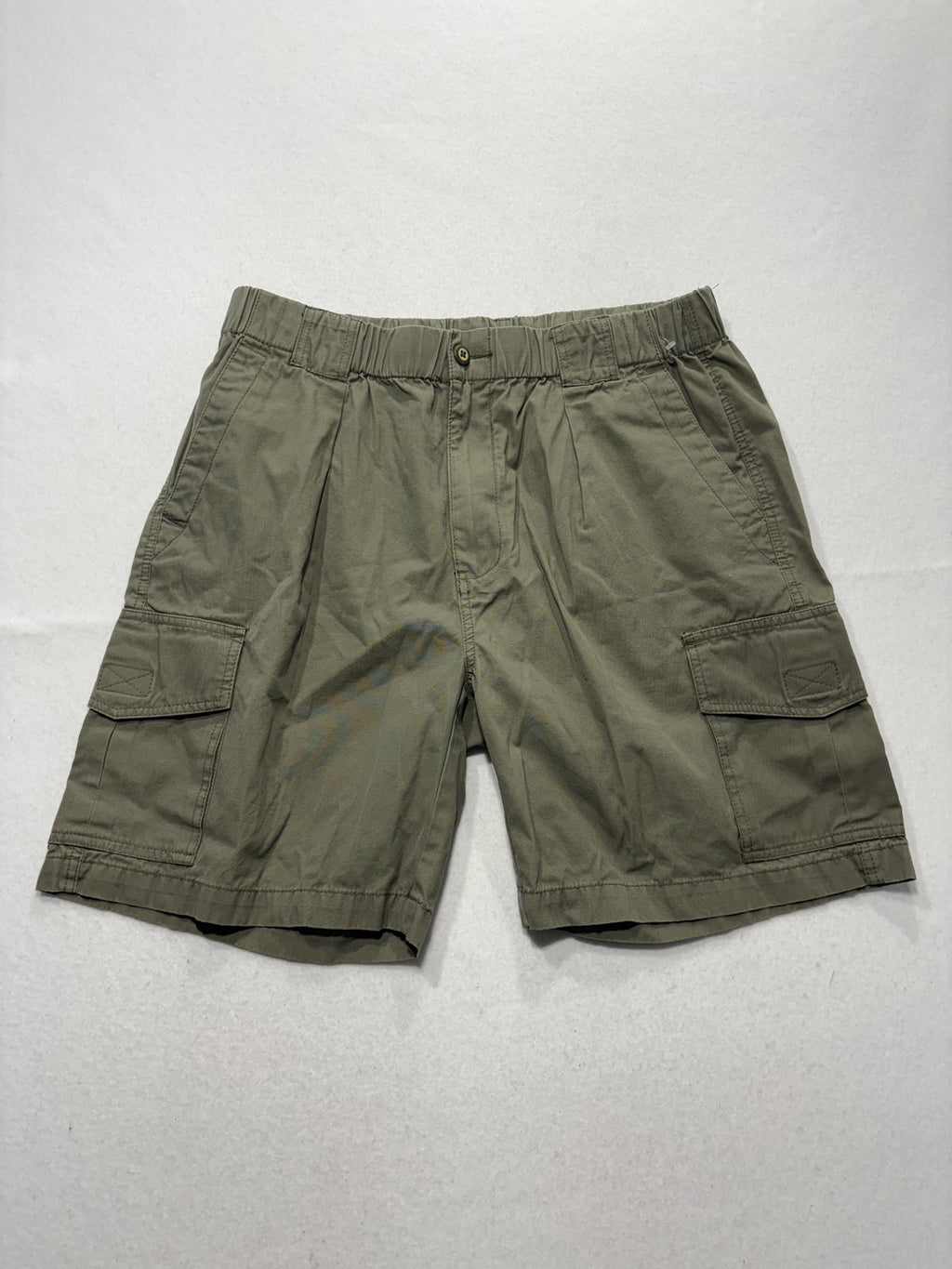 Tommy Bahama Cargo Shorts Mens Large Green 10" Inseam Elastic Waist Casual