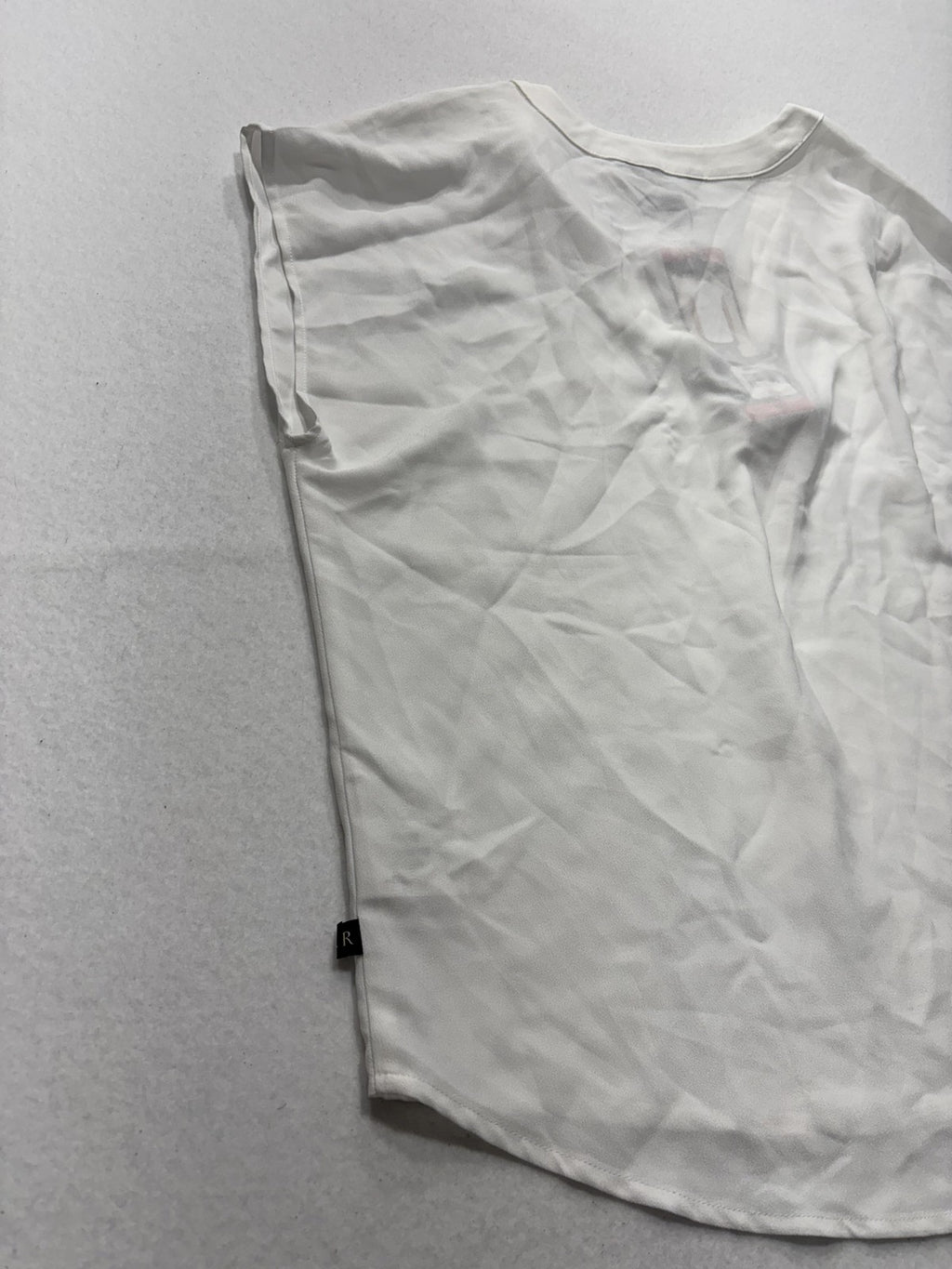 Banana Republic Blouse Womens Medium White V Neck Cap Sleeve Lightweight Top