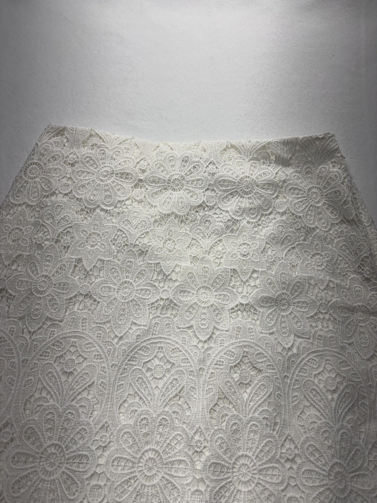 Abercrombie & Fitch Skirt Womens Large White Floral Lace Lined Midi Bridal