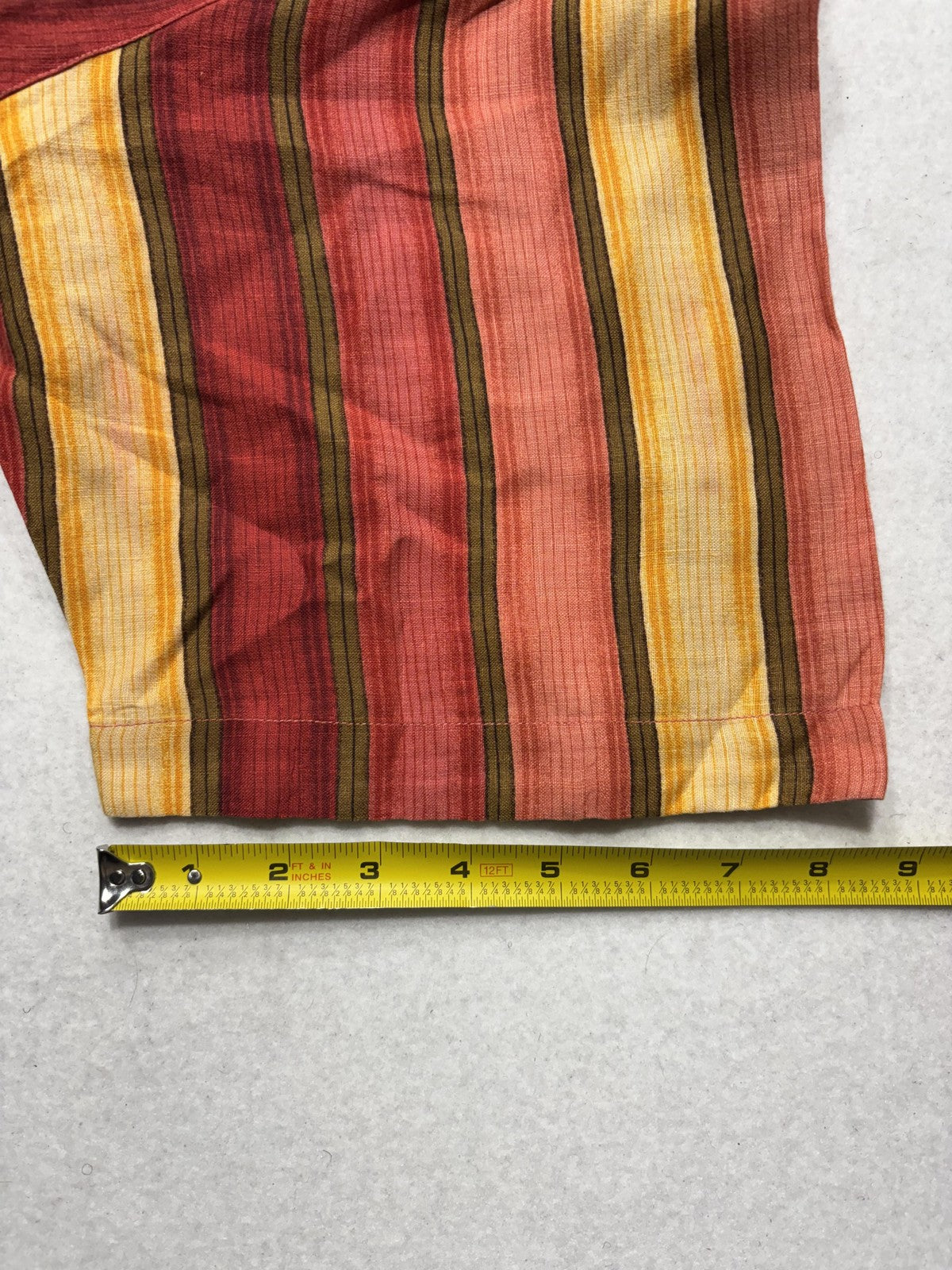 Tommy Bahama Shirt Mens Large Multicolor Striped Linen Short Sleeve Button Up