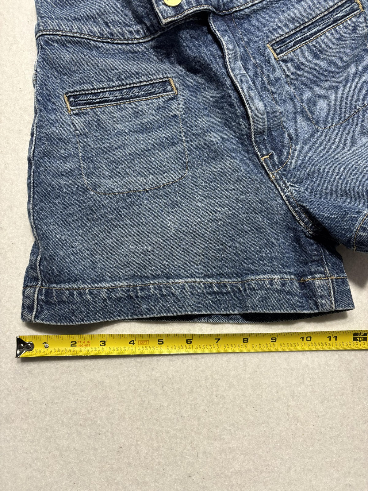 FRAME Shorts Womens 25 Blue Le Hardy Short High Rise Mom Denim Zip Fly