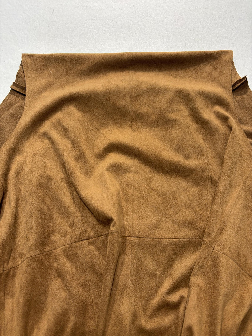 Moon Collection Vest Womens XL Brown Faux Suede Waterfall Draped Hem JE70571