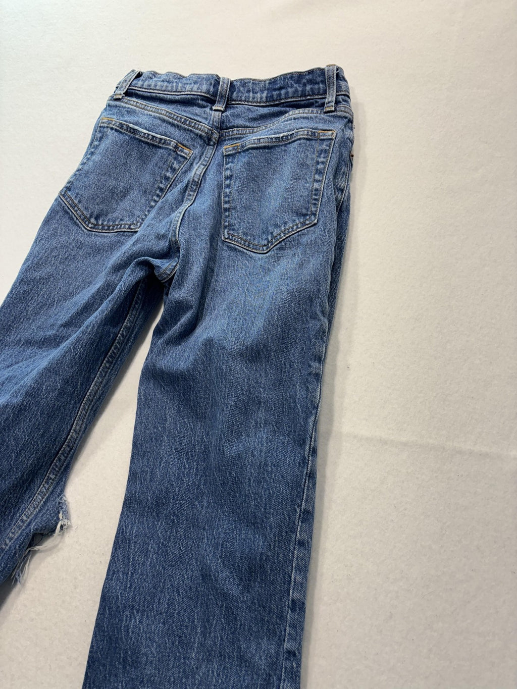 Abercrombie & Fitch 90s Straight Jeans Womens 25 Blue High Rise Distressed 25x27