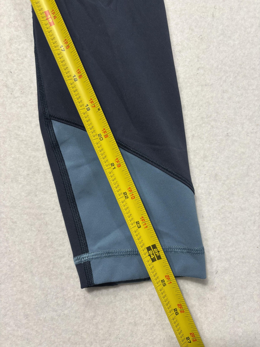 Lululemon Leggings Womens 4 Blue Colorblock High Rise 25" Inseam Ankle Yoga
