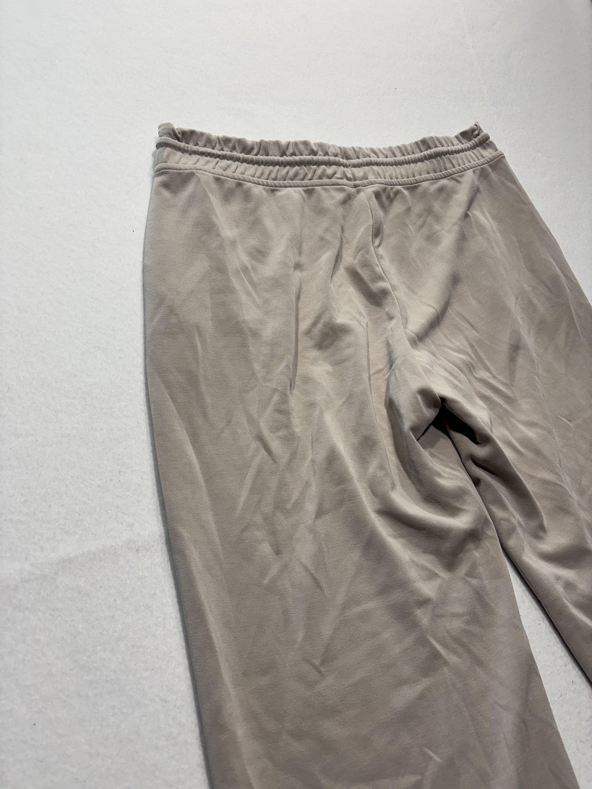 Athleta Pants Womens Large Beige Cropped Wide Leg Drawstring Jersey Lounge