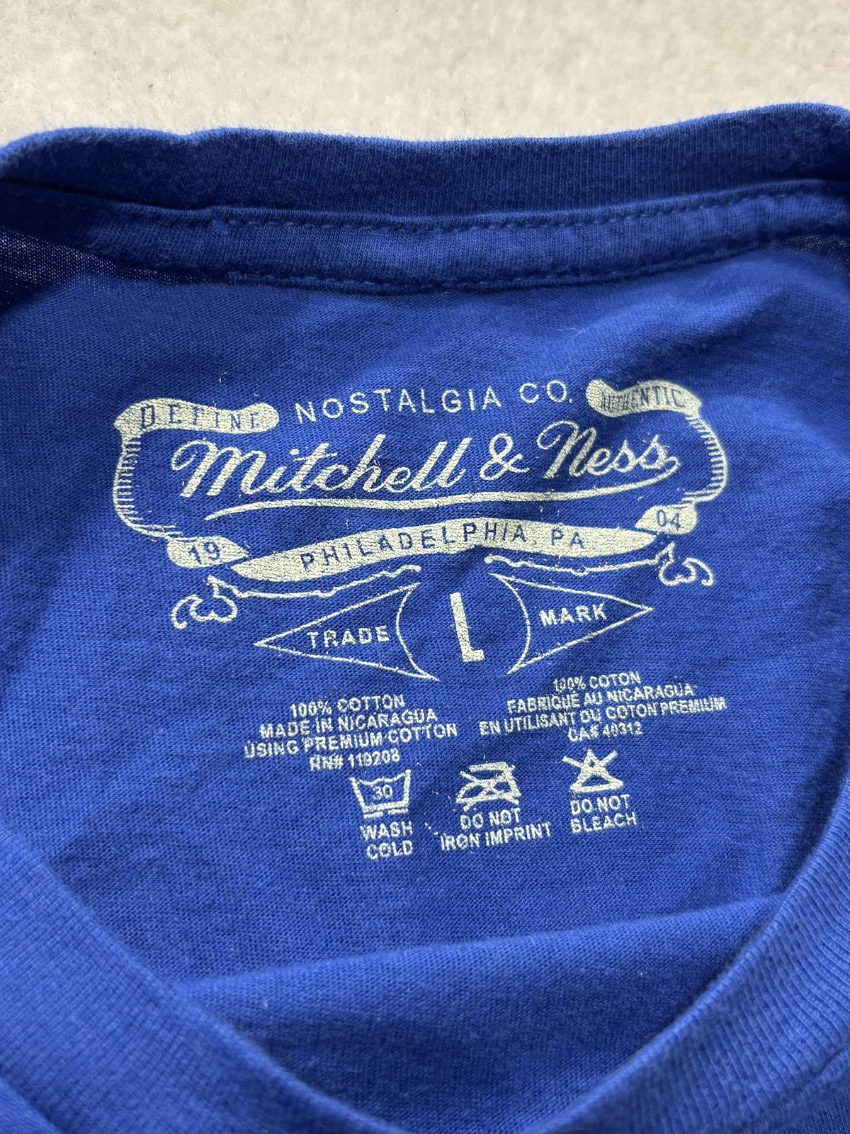Los Angeles Lakers Shirt Mens Large Blue NBA Mitchell Ness Shaquille O'Neal 34