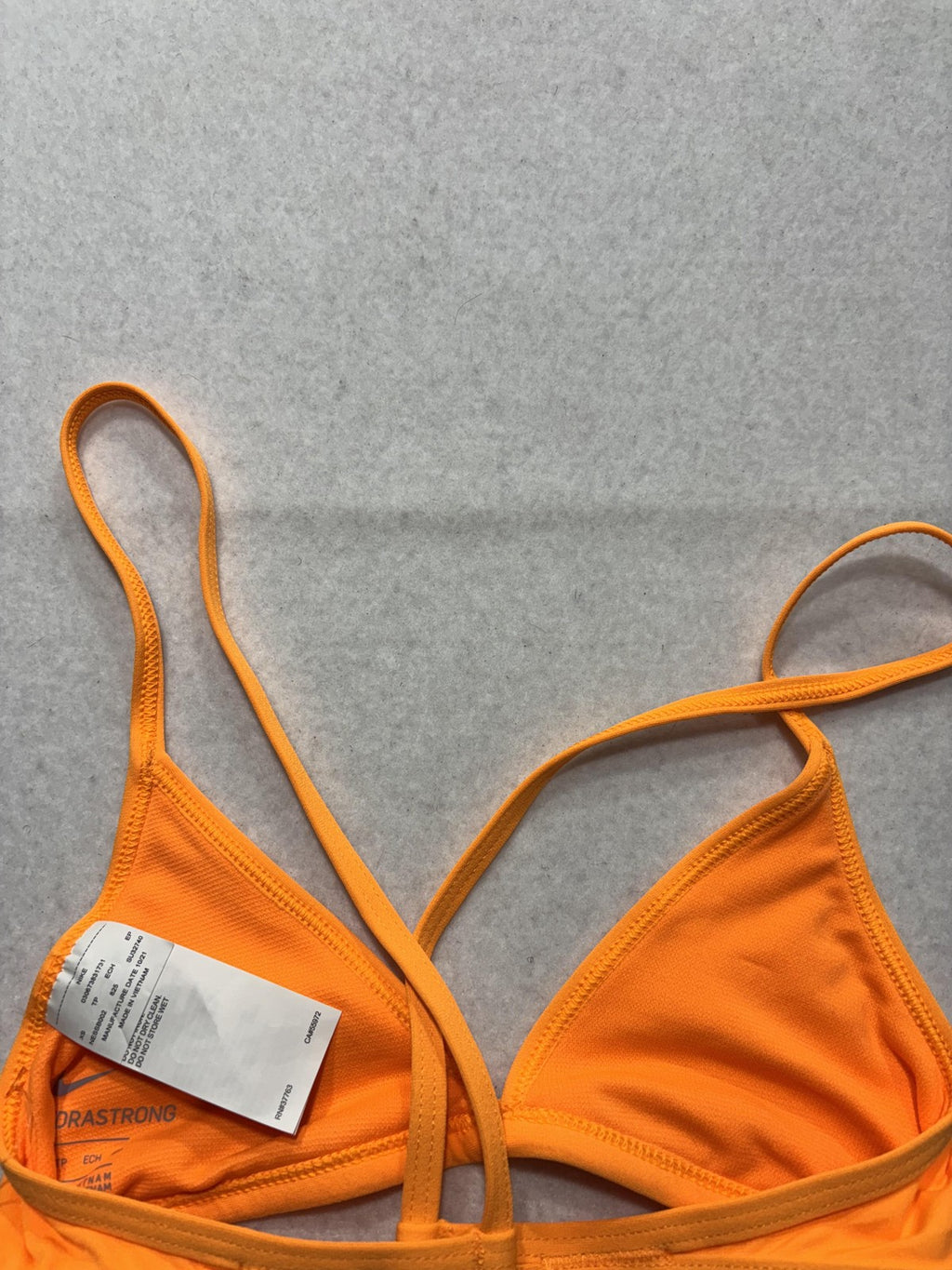 Nike Swim Bikini Top Womens XS Orange Triangle Hydrastrong NESSB002-825 NEW