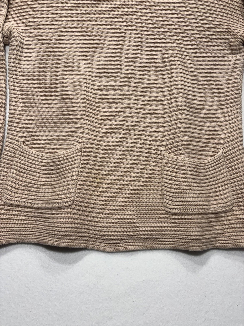 Vince Camuto Sweater Womens Medium Beige Textured Knit Boat Neck Pocket Pullover