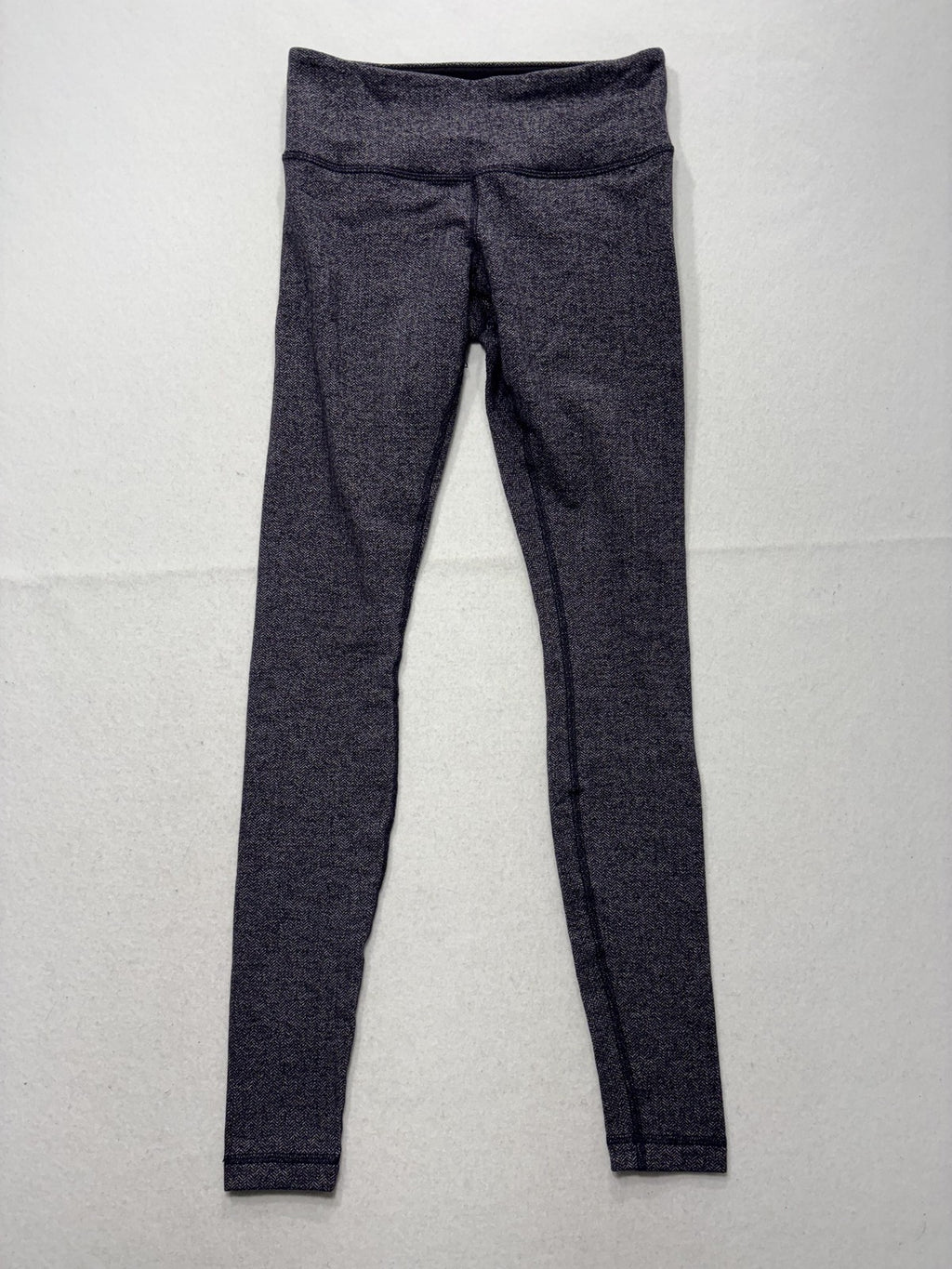 Lululemon Leggings Womens 6 Gray Herringbone 28" Inseam Ankle Yoga Stretch Knit