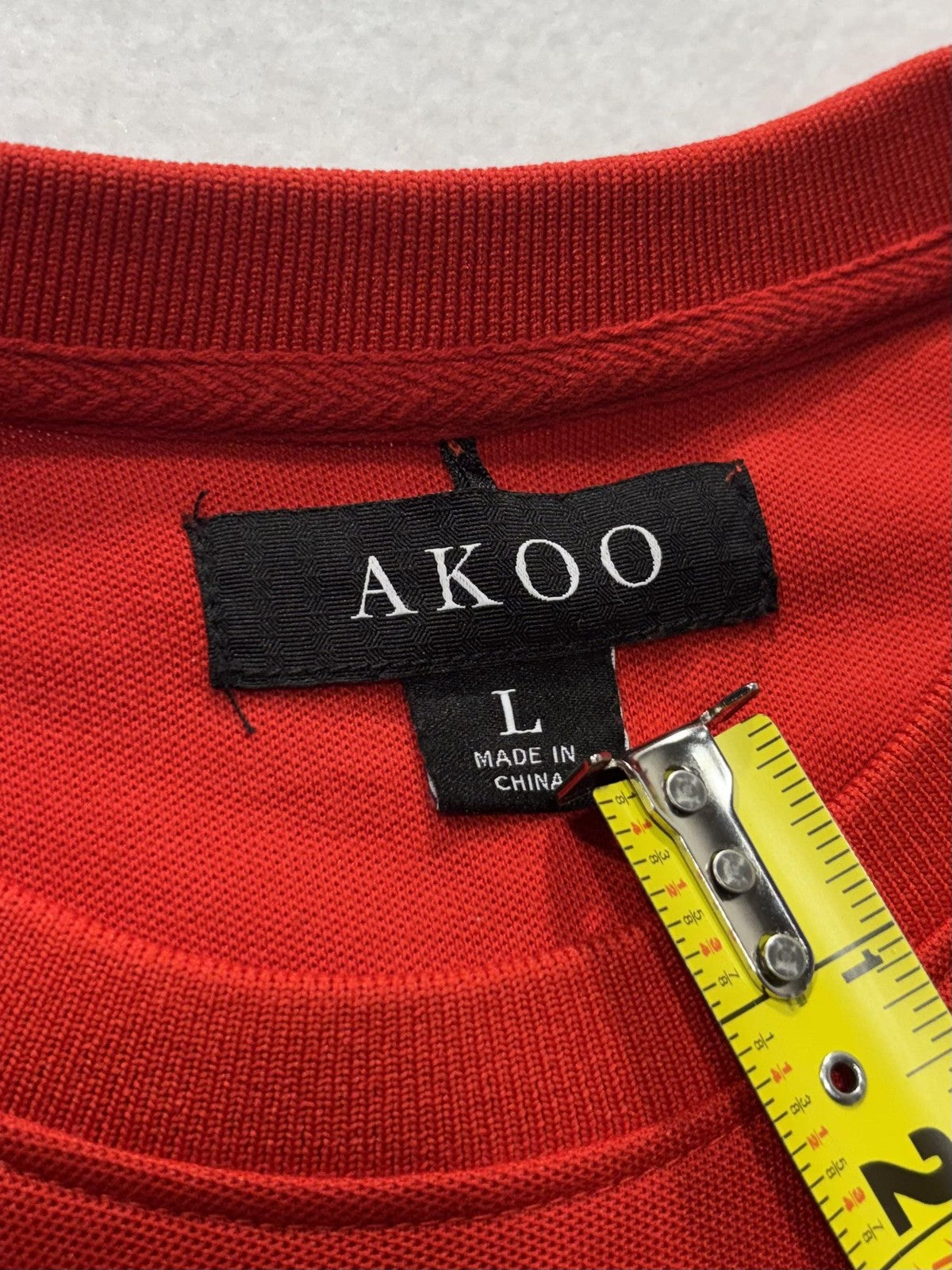 AKOO Sweatshirt Mens Large Red Fox Embroidered Pullover Kangaroo Pocket Logo