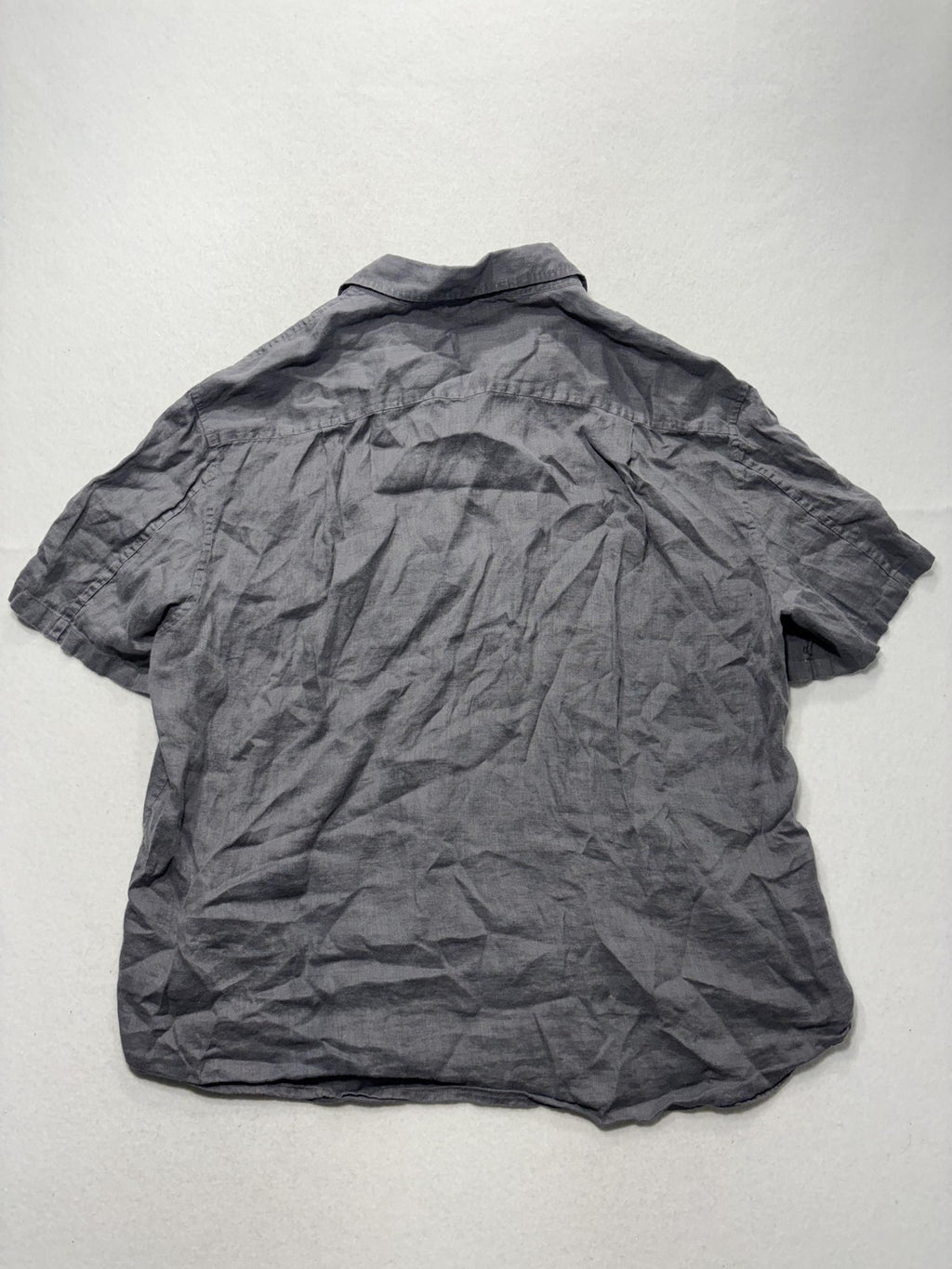 Armani Exchange Shirt Mens 2XL Gray Linen Short Sleeve Button Up Casual