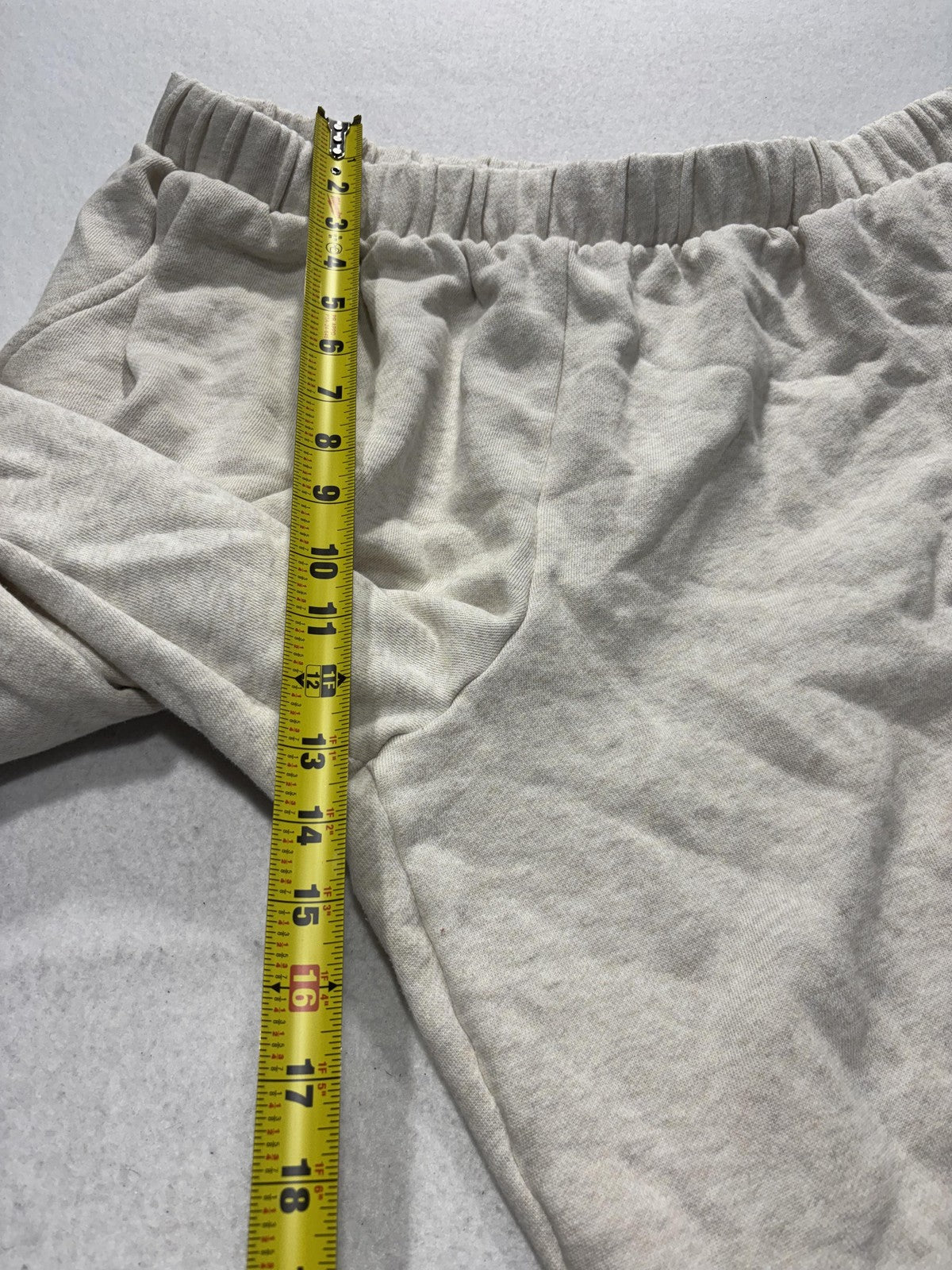 PINK Victoria's Secret Jogger Pants Womens XL Beige Fleece Elastic Pockets Ankle