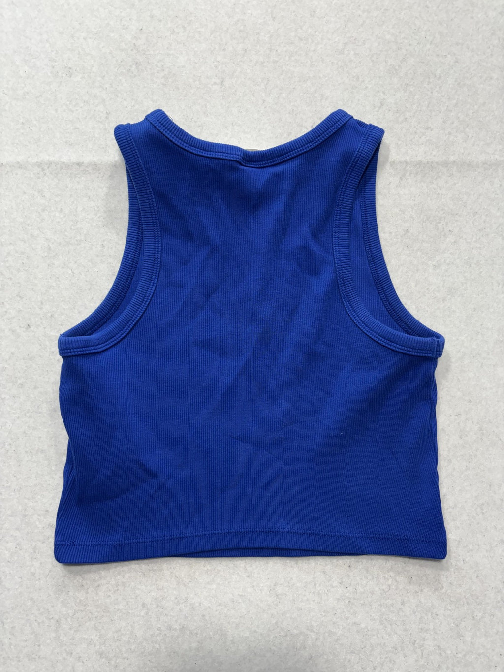 H&M Tank Top Womens M Blue Ribbed Cropped Knit Basic O/N 474583 P/N 10492517