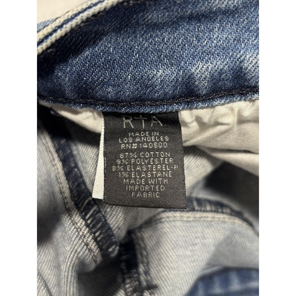 RtA Jeans Womens 25 Blue Medium Wash Mid Rise Skinny Stretch Raw Hem 25x29