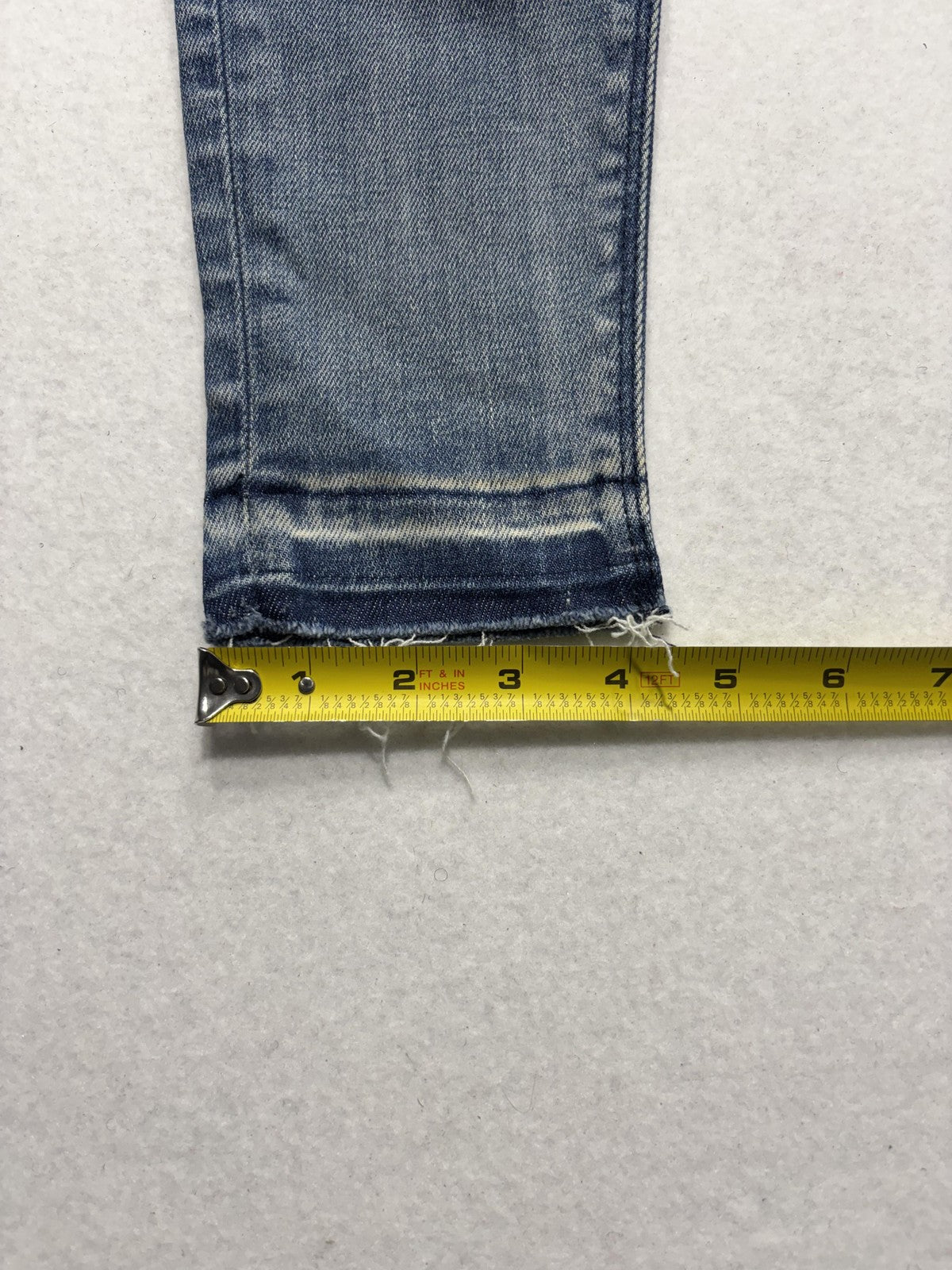 RtA Jeans Womens 25 Blue Medium Wash Mid Rise Skinny Stretch Raw Hem 25x29