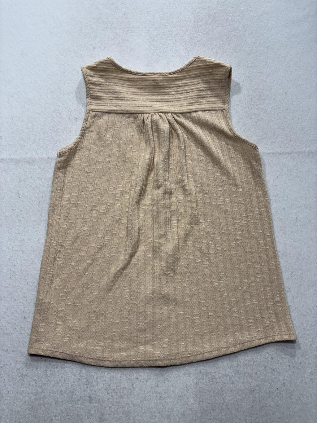 NY Collection Tank Top Womens Small Beige Button Front Scoop Neck Knit RKU0378