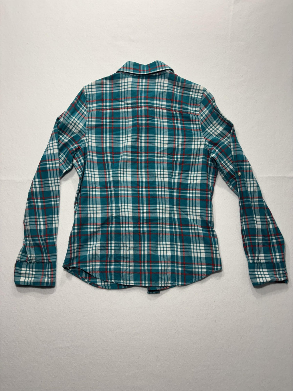 The North Face Shirt Mens Medium Green Plaid Long Sleeve Button Up Cotton Casual