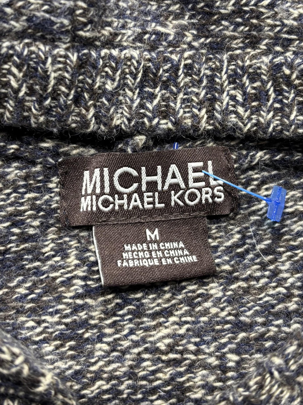 MICHAEL Michael Kors Sweater Womens Medium Gray Hooded Full Zip Knit Pockets