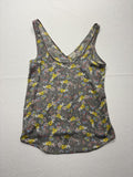 Free People Camisole Tank Top Womens M Gray Floral Intimately Stretch Jersey