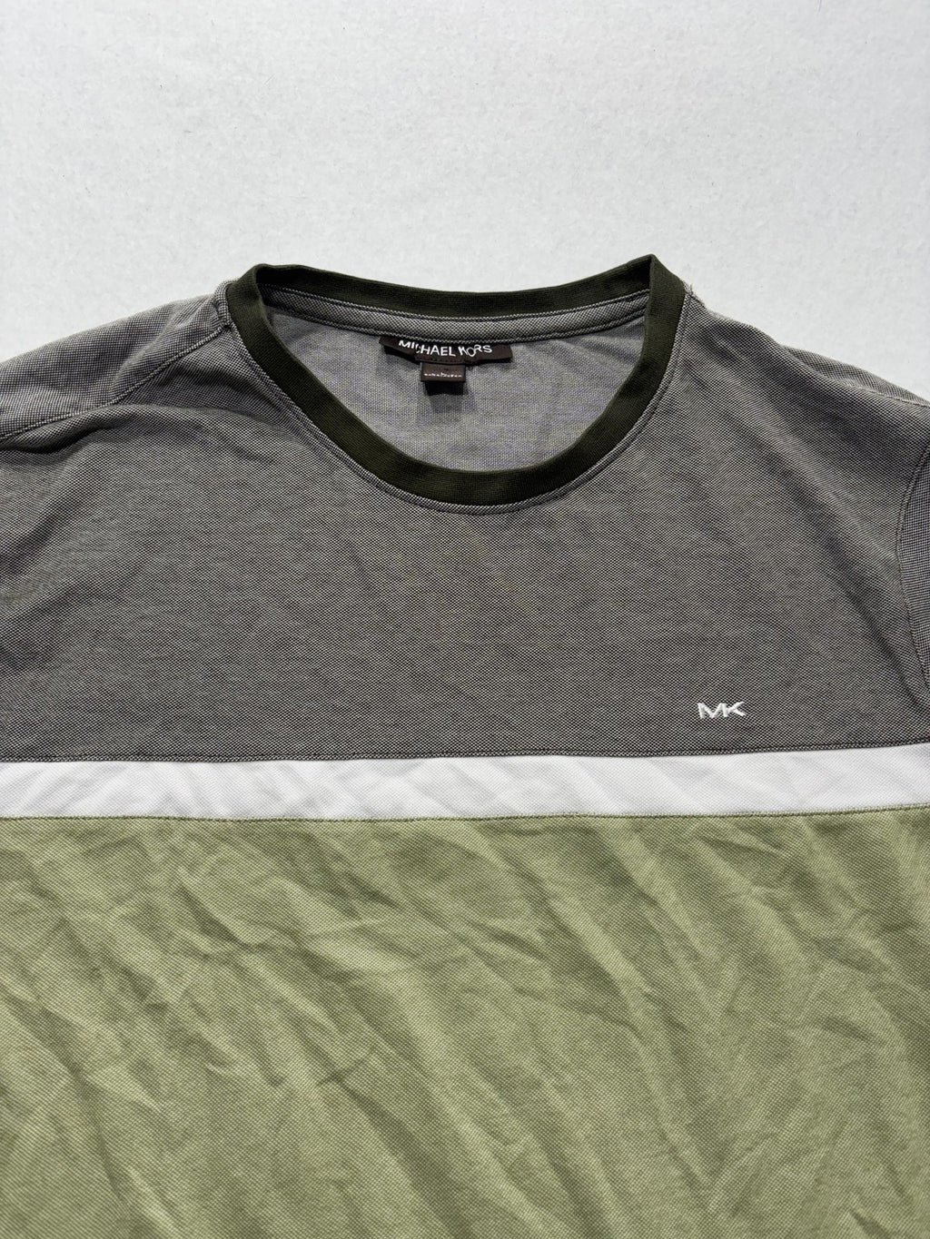 Michael Kors Shirt Mens Large Multicolor Colorblock Ringer T-Shirt Short Sleeve