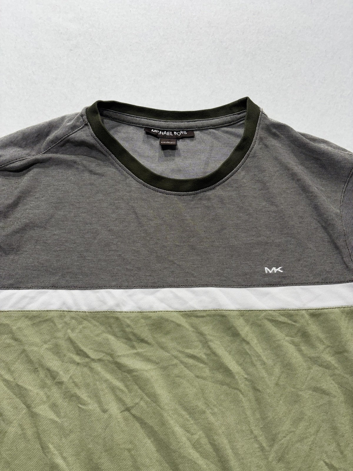 Michael Kors Shirt Mens Large Multicolor Colorblock Ringer T-Shirt Short Sleeve