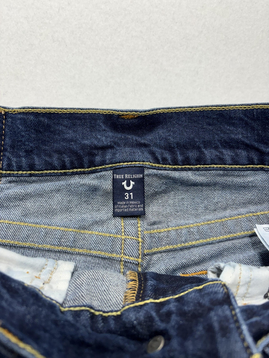 True Religion Bermuda Shorts Mens 31 Blue Ricky Relaxed Denim Stretch 5-Pocket