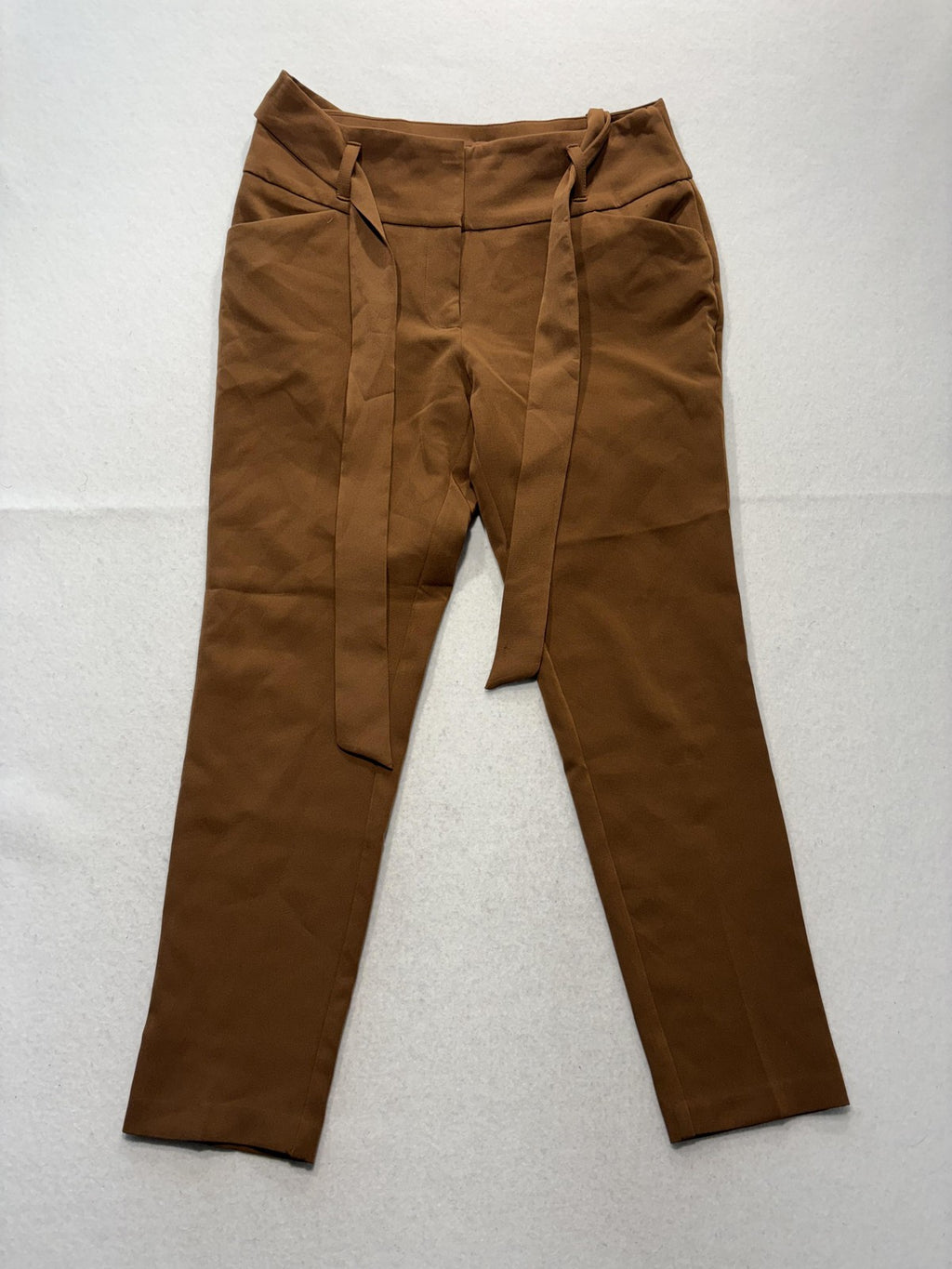 Flirtatious Brown Belted High Waist Tapered Dress Pants Juniors 9 16401245JRS