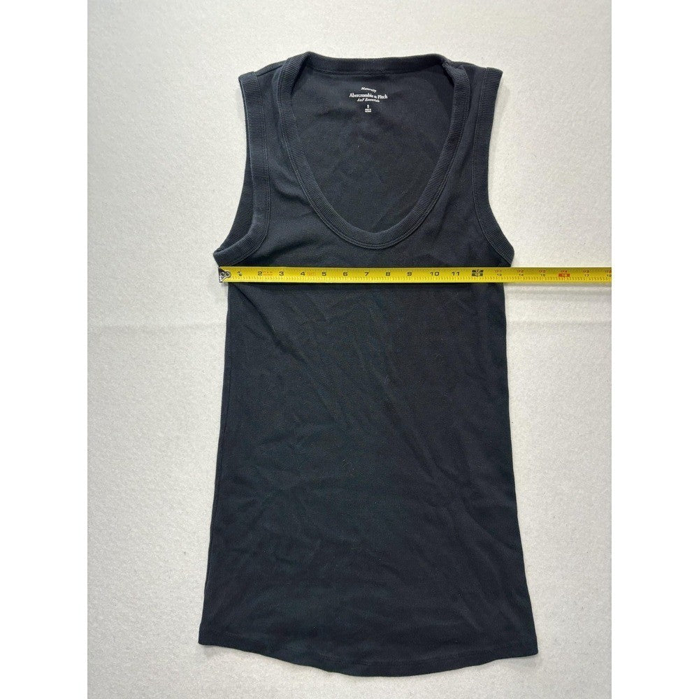 Abercrombie & Fitch Tank Womens Small Black Ribbed Knit Scoop Neck Maternity