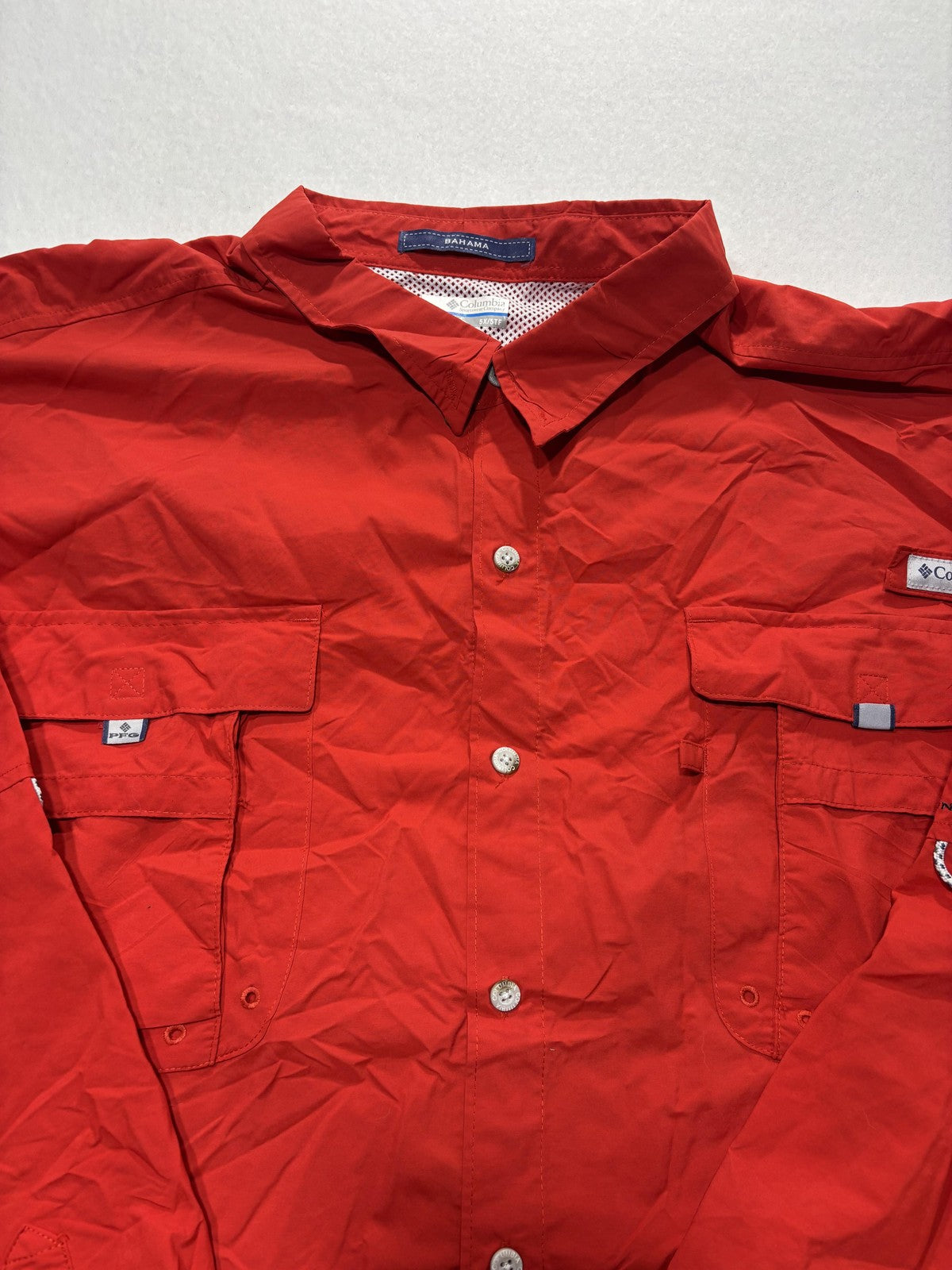 Columbia PFG Bahama Shirt Mens Big 5X Red Long Sleeve Vented Fishing Button Up