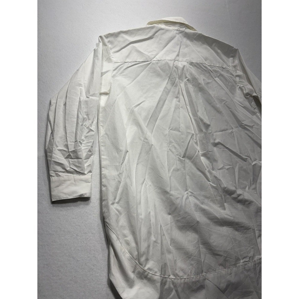 SBJ Austin Shirt Womens One Size White Cotton Tunic Button Front Top Made in USA