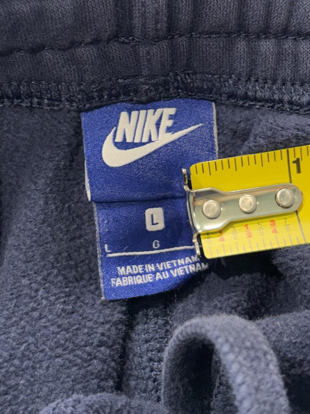 Nike Mens Large Blue Fleece Jogger Pants Elastic Waist Tapered Athletic RN56323