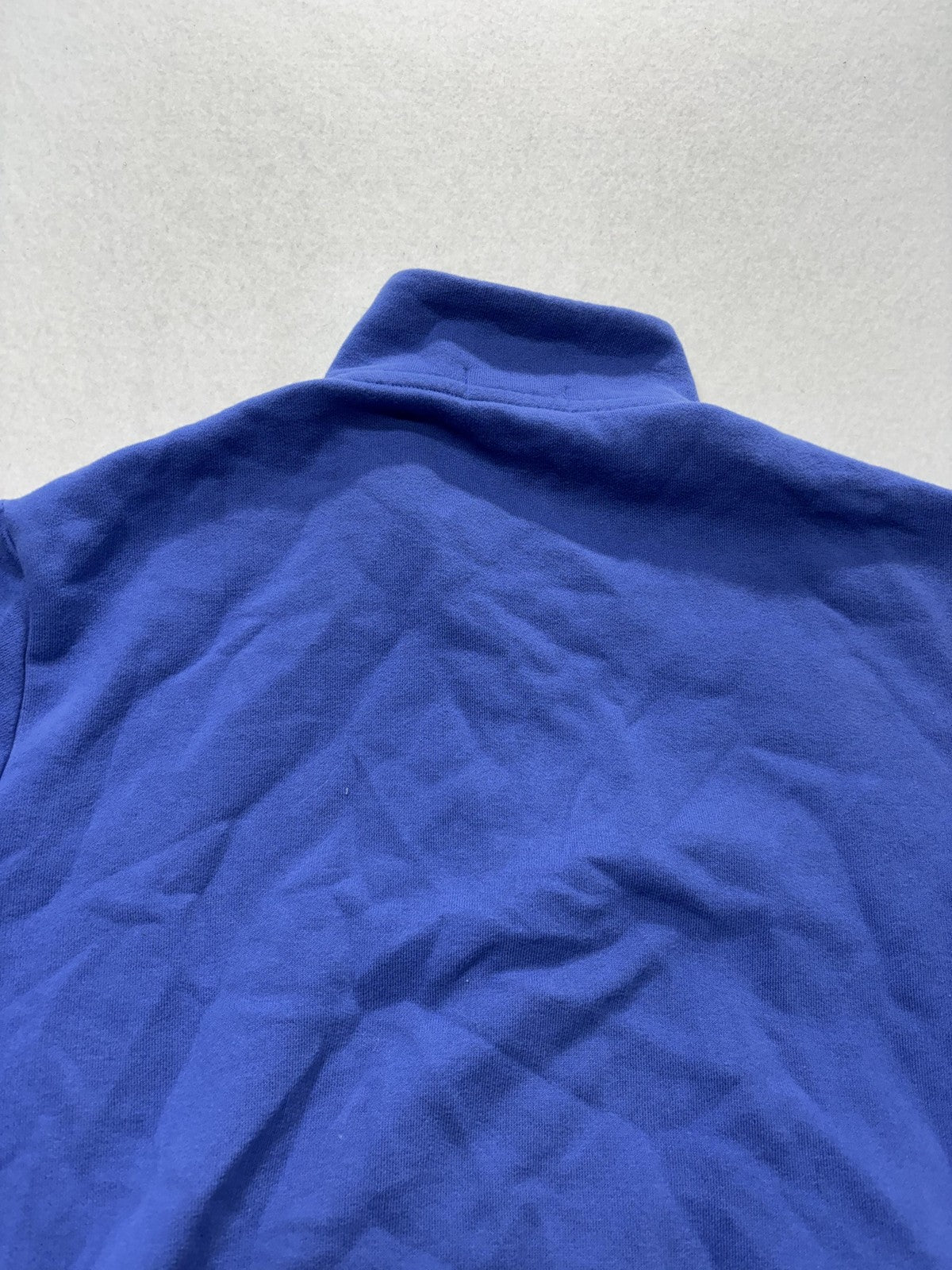 Polo Ralph Lauren Sweatshirt Mens Medium Blue 1/4 Zip Mock Neck Fleece Logo