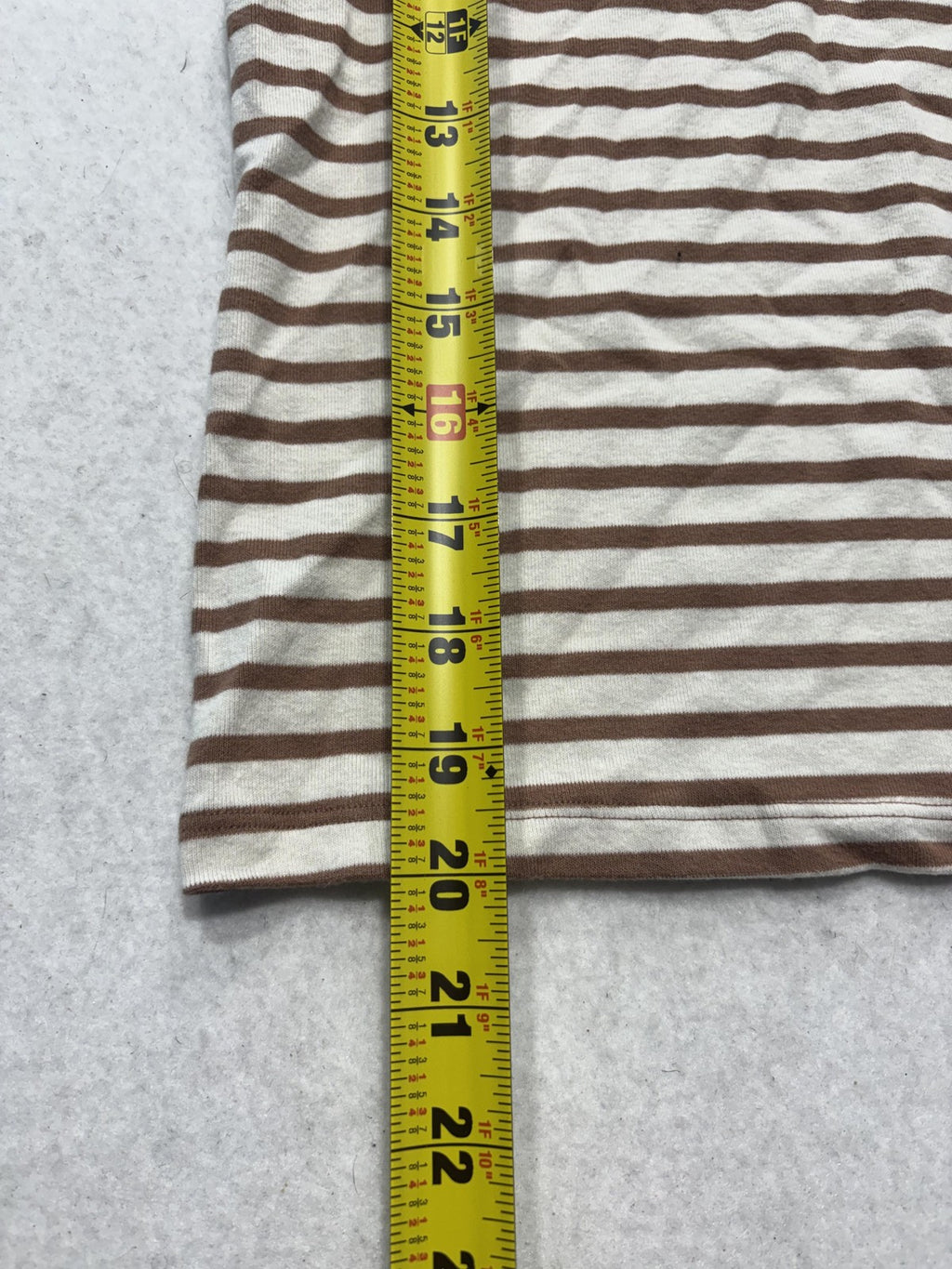 American Eagle Outfitters Shirt Womens Medium Brown Stripe Ringer Tee Stretch