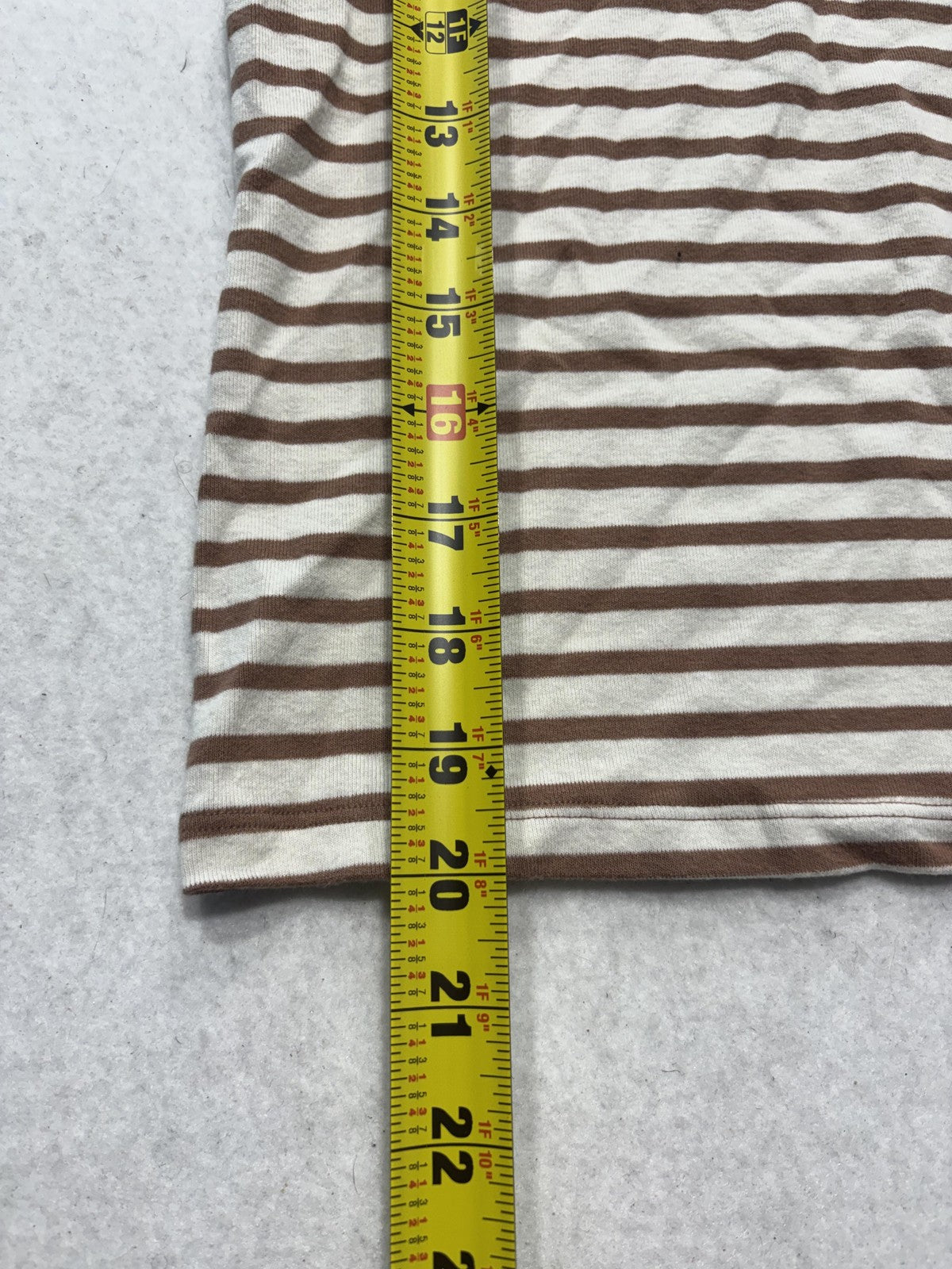 American Eagle Outfitters Shirt Womens Medium Brown Stripe Ringer Tee Stretch