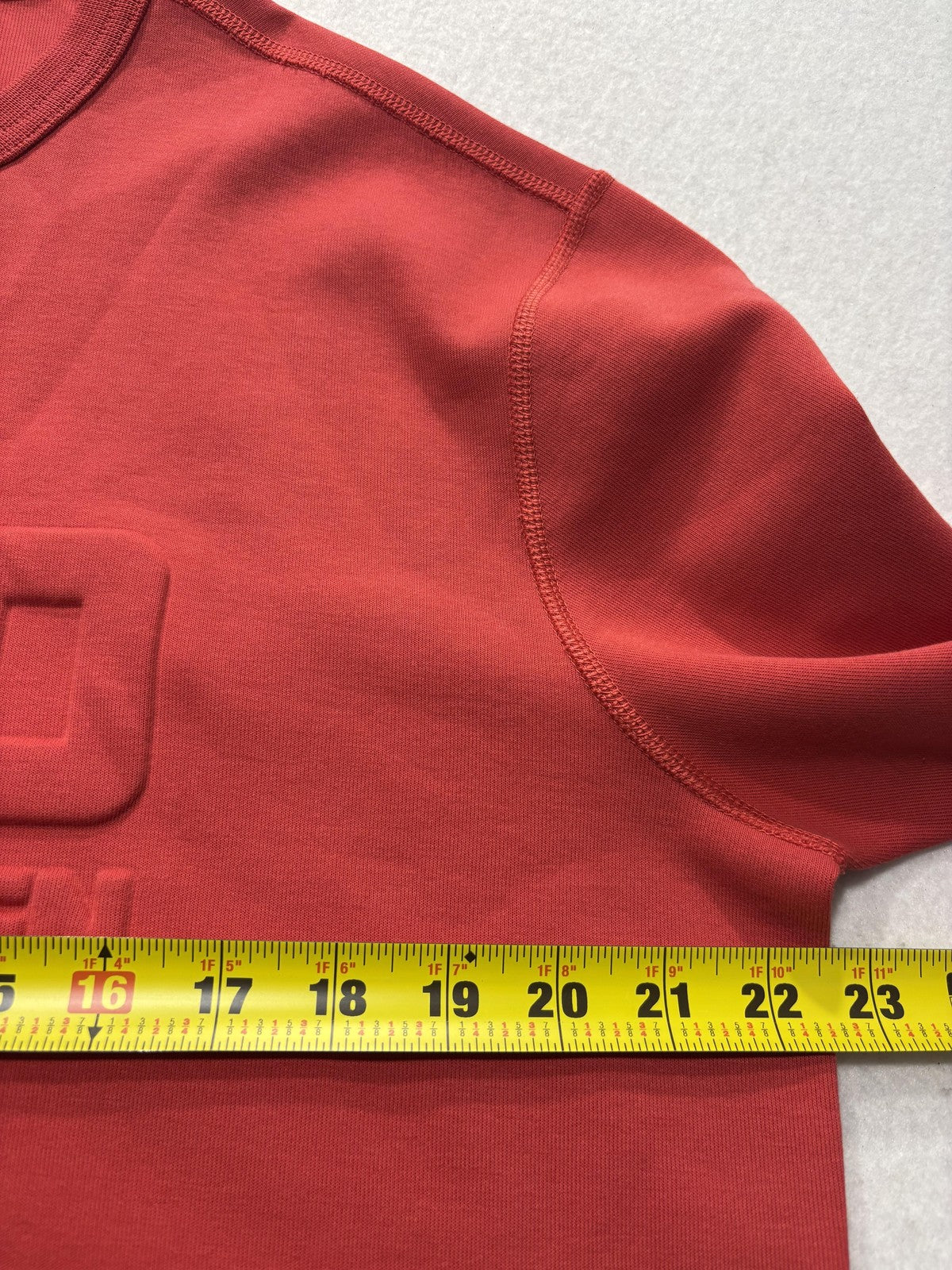 Polo Ralph Lauren Sweatshirt Mens Medium Red Crew Neck Logo Pullover Embossed