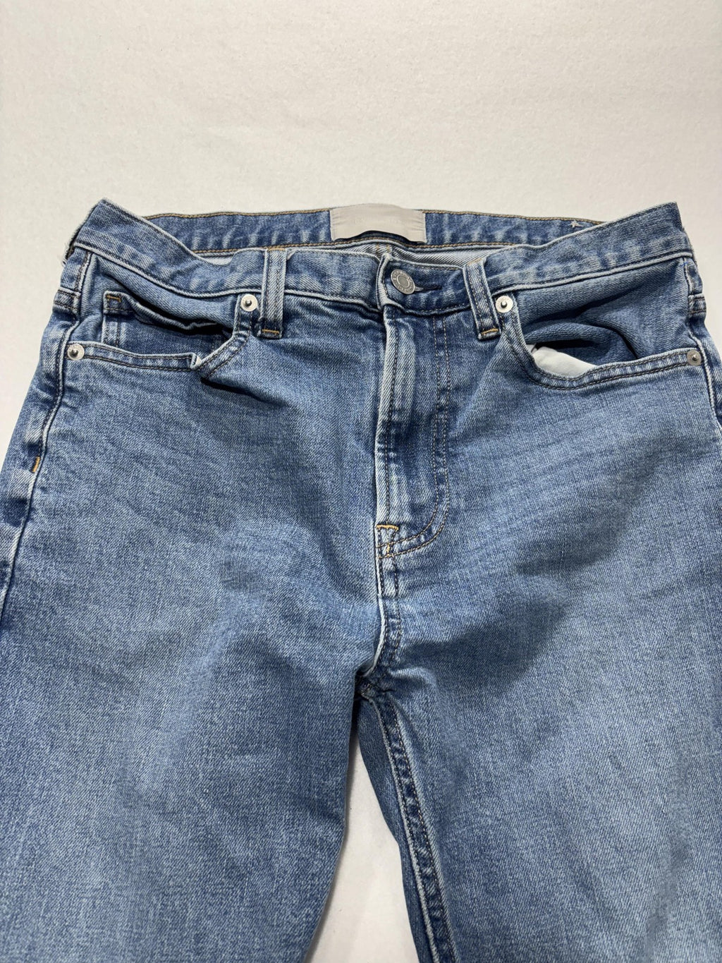 Everlane Jeans Womens 29 Blue Medium Wash Straight Leg Mid Rise Stretch 29x27.5