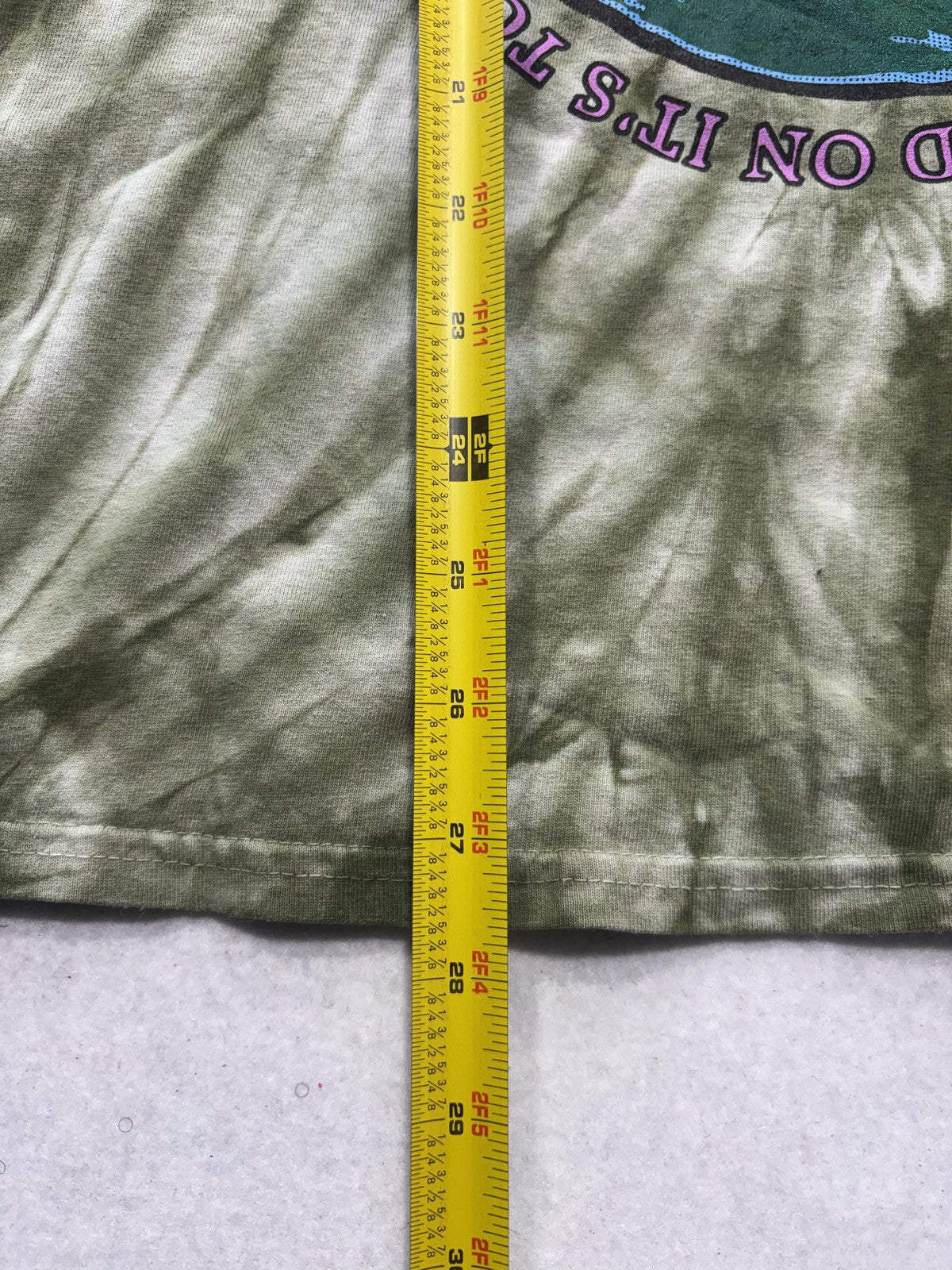The Hundreds Shirt Mens Medium Green Tie Dye World On Fire Double Sided Graphic