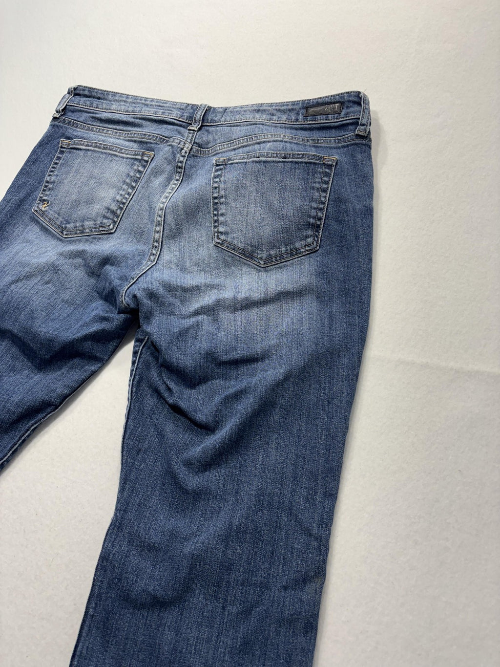 KUT From The Kloth Jeans Womens 14 Blue Mid Rise Straight Raw Hem Distressed
