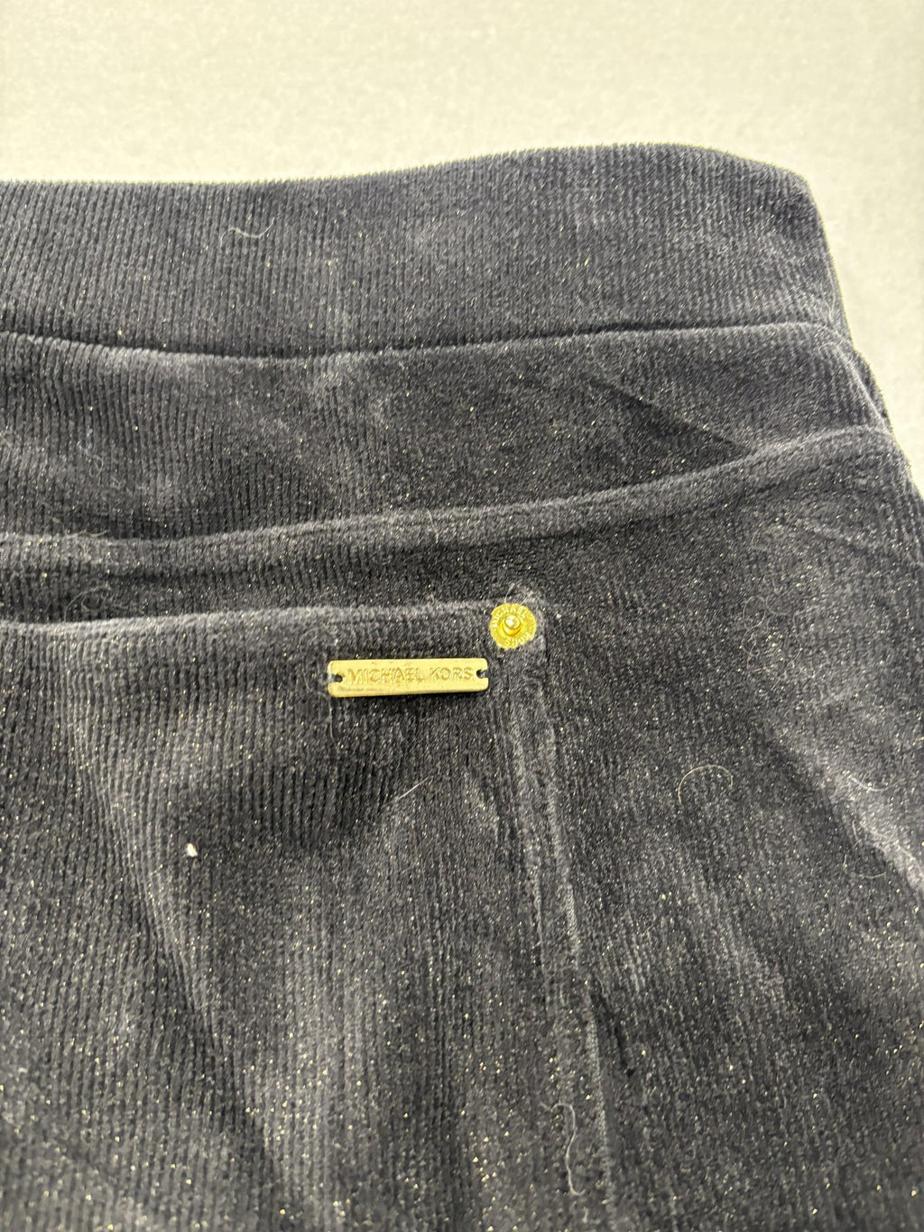 MICHAEL Michael Kors Leggings Womens Large Black Corduroy Pull On Stretch
