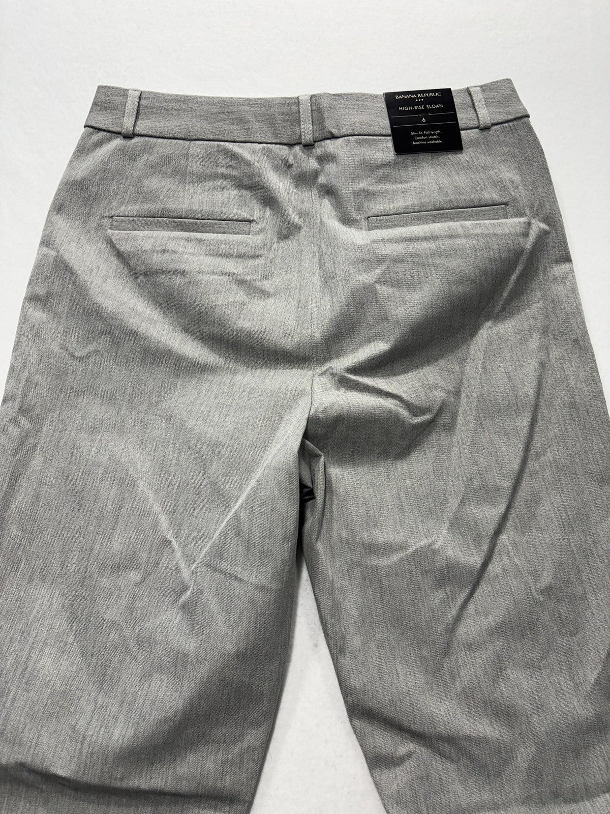 Banana Republic Dress Pants Womens 6 Gray High Rise Sloan Slim Stretch Twill