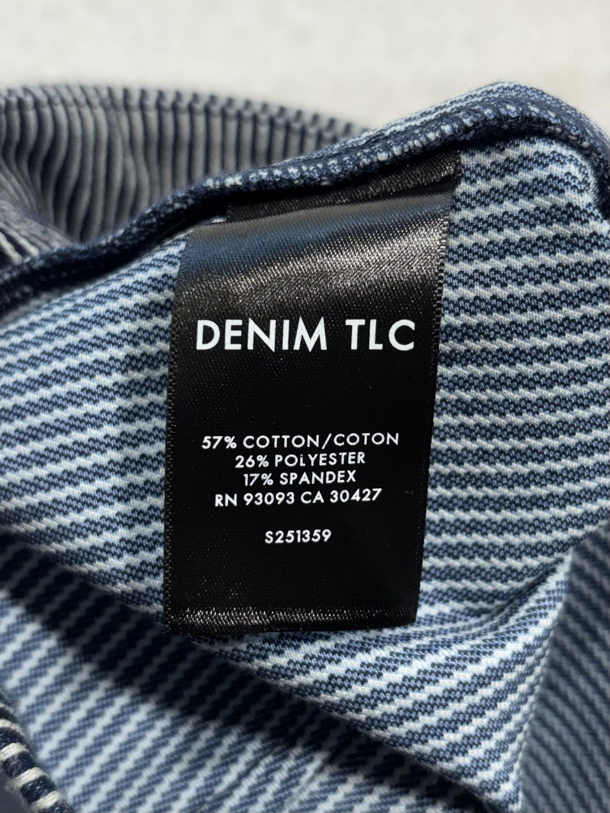 NIC+ZOE Jeans Womens 29 Blue Pinstripe Mid Rise Wide Leg Stretch Denim 31x28.5