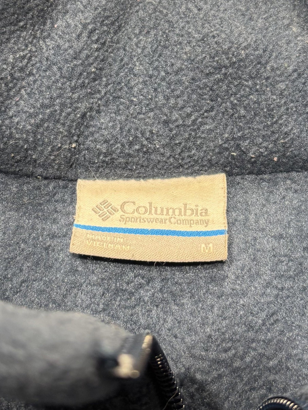 Columbia Jacket Womens M Blue Fleece Full Zip Stand Collar Pockets Outdoor
